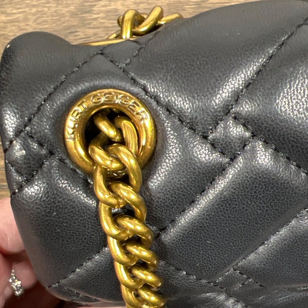 KURT GEIGER Mini Kensington Quilted Bag Black EUC - Picture 3 of 9
